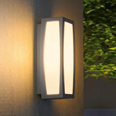 Image de SLV Meridian 230044 Outdoor wall light Energy-saving bulb, LED (monochrome) E-27 20 W Silver-grey