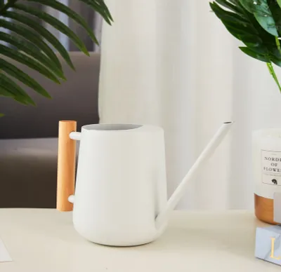 Produktbild von 1000ml Gießkanne mit langem Auslauf, Edelstahl Gartengießkanne, Pflanzen Bewässerungstopf, Zimmerpflanzen Bewässerung Weiß