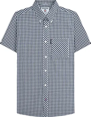 Image de Lambretta - Chemise "SS25" pour homme LB288 (XL) (Bleu marine/Blanc)