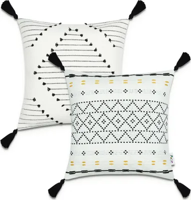 Produktbild von Kissenbezug Deko Kissenhülle Kissenbezüge Skandi Muster 2er Set Sofa Zierkissen