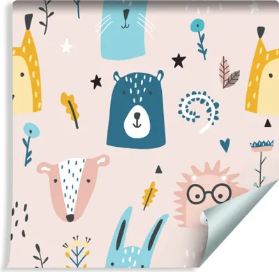 Produktbild von 10m VLIES TAPETE Rolle Kinderzimmer Lustige Waldtiere Natur XXL