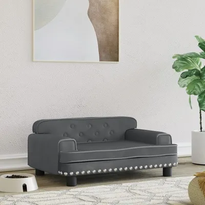 Produktbild von Cloris Designermöbel Hundebett Dunkelgrau 70x45x30 cm Samt 2024 Neu