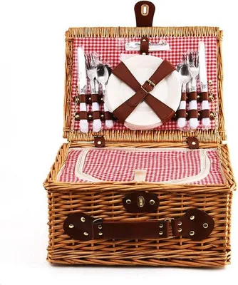 Produktbild von Famanu Picknickkorb handgewebt - honigfarben, 2 Personen