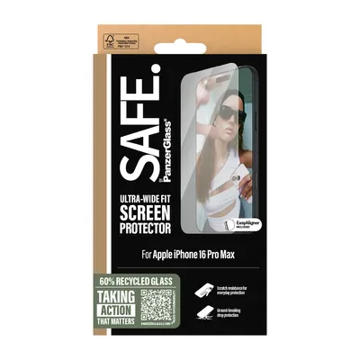 Productafbeelding van PanzerGlass SAFE. Beschermfolie voor iPhone 16 Pro Max, ultrabreedbeeld