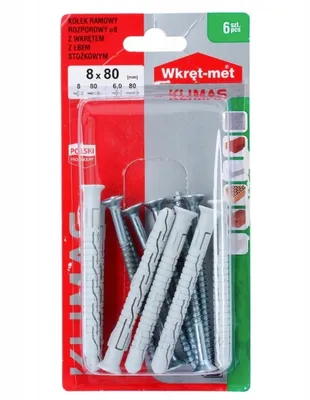 Produktbild von Klimas Rahmendübel mit senkkopfschraube 8x80 - 6 Stk.