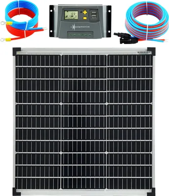 Produktbild von Solar Set 60 Watt 12V Mono Laderegler 10A Kabel 5 Meter Set Solaranlage