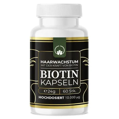Produktbild von Saint Nutrition® Biotin Kapseln – Haarwachstum – anregen der Haarwurzeln – wenig Haare – volles und kräftiges Haar – für Männer und Frauen - B7