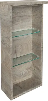 Produktbild von FACKELMANN Badregal Oxford / offener Badschrank / Maße (B x H x T): ca. 30 x 69,9 x 20 cm / hochwertiger Schrank fürs Badezimmer und Gäste-WC / Badezimmerschrank mit 3 Fächern / Korpus: Braun hell