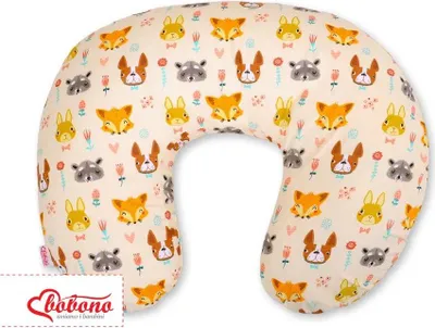 Image de Bobono Coussin d'Allaitement Croissant Fibre Naturelle Crème 60x47 cm Ergonomique et