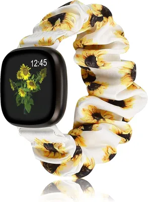 Produktbild von Fitbit Versa 1/2/Lite Sonnenblumen-Haarspange-Uhrarmband Aus Stoff