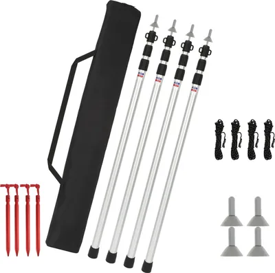 Obrázek produktu pro SWANEW 4x stanová tyč pro turistické plachty teleskopická tyč 87-234cm