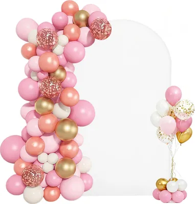 Immagine prodotto di Arco nuziale VEVOR, 2,2 x 1,2 m, arco di sfondo, 1 pz. arco in metallo color oro, arco nuziale, arco di palloncini con copertura per matrimoni, feste di compleanno, vacanze e decorazioni per cerimonie