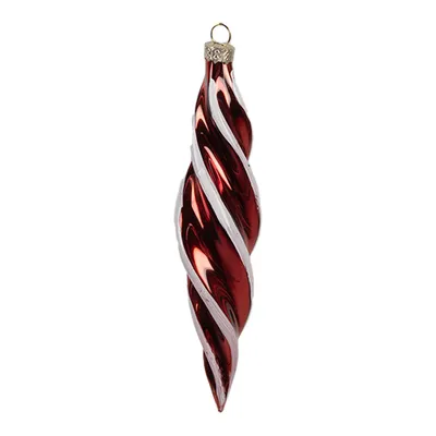 Immagine prodotto di Guaina natalizia Clayre & Eef Ø 4x17 cm in vetro bianco rosso