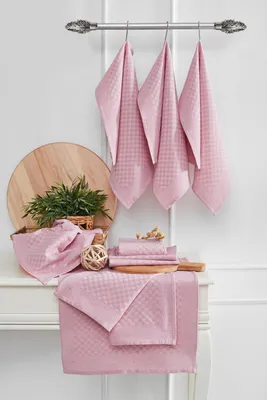 Image de Hermia Concept, Lola - Rose, lot de torchons de cuisine (10 pièces), 80 % COTON / 20 % POLYESTER, rose, 40 x 60 cm
