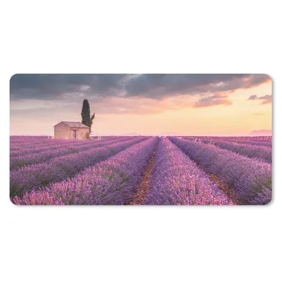 Produktbild von MuchoWow® Schreibtischunterlage Lavendel - Blumen - Lila - Feld 80x40 cm - XXL Mauspad - Gaming Mauspad