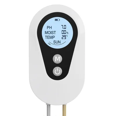 Produktbild von Bodenanalysegerät 4-in-1, pH-, Feuchtigkeits-, Temperatur- & Lichtmesser, tragbar, LCD-Anzeige, ideal für Garten, Pflanzkübel, Rasen & Gewächshaus