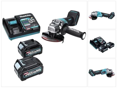 Image de Makita GA 016 GD2 Meuleuse d'angle sans fil 40 V max. 125 mm Brushless XGT + 2x batterie 2,5 Ah + chargeur