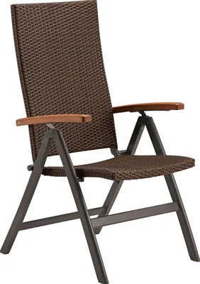 Produktbild von Klappsessel Gartenstuhl Davenport II Braun mit verstellbarer Rückenlehne