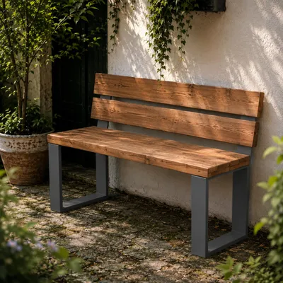 Produktbild von HAGO24 Bankgestell Bankkufen Anthrazit hochwertige Bank Füße Stahl Bankbeine Sitzbank Rückenlehne DIY Metallgestell Bank & Gartenbank
