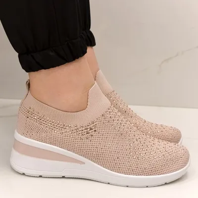 Obrázok produktu pre Dámske ružové kamienkové SLIP-ON tenisky KLARISA