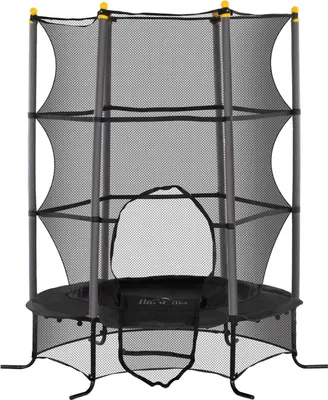 Produktbild von Kindertrampolin Ø163 cm, Trampolin mit Sicherheitsnetz, Randabdeckung, Gartentrampolin für Kinder 3-10 Jahre, bis 50 kg belastbar, Schwarz