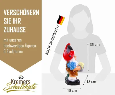 Produktbild von Kremers Schatzkiste Gartenzwerg Wetterfest PVC 36 x 15 cm Bruchfest