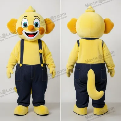 Productafbeelding van Limoengele clown mascotte MASTICOT met glimlach