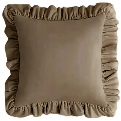 Produktbild von JadorDecor Dekokissenbezug Samt 40x40 mit Rüsche Mokka
