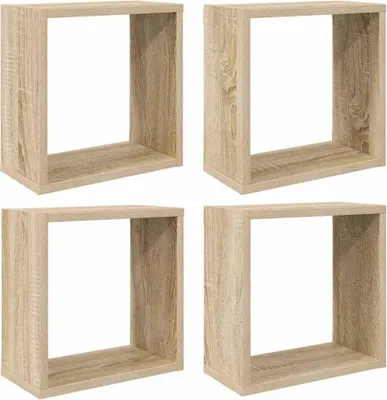 Produktbild von vidaXL Würfelregale 4 Stk. Sonoma-Eiche 30x15x30 cm