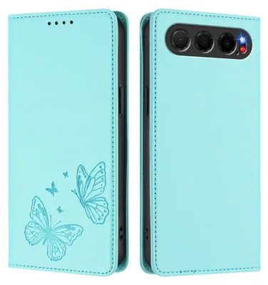 Obrázek produktu pro Kožené pouzdro pro ZTE nubia Air, motýlí ražbou, peněženkové flip pouzdro se stojánkem Mátově zelená