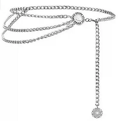 Produktbild von Elastische Kettenriem Dames - 117cm - zilver