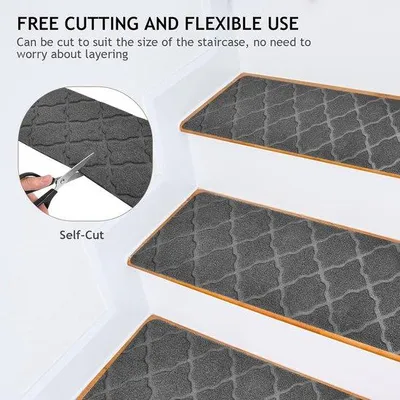 Produktbild von Famanu Antirutsch-Stufenmatten 76 x 20 cm 15 Stück – selbstklebend – grau