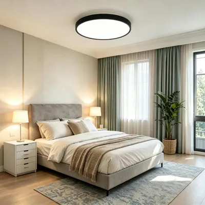Produktbild von 28W 30CM Led Deckenleuchte Schwarz Dimmbar 3 Farbtemperaturen Für Küche, Wohnzimmer, Balkon, Flur, Badezimmer, Schlafzimmer