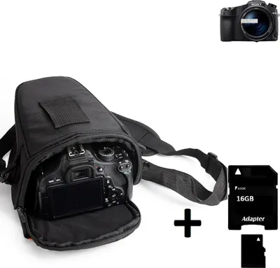 Produktbild von K-S-Trade Schultertasche kompatibel mit Sony Cyber-shot DSC-RX10 IV Colt Kameratasche für Systemkameras DSLR DSLM SLR, Bridge etc., + 16GB