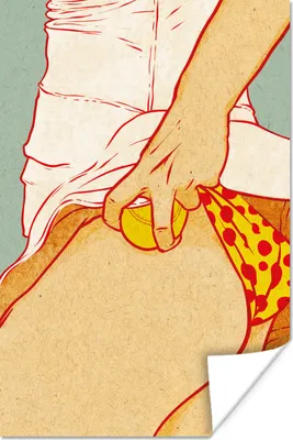 Produktbild von MuchoWow® Poster Vintage - Tennis - Unterwäsche 80x120 cm - Papierdruck