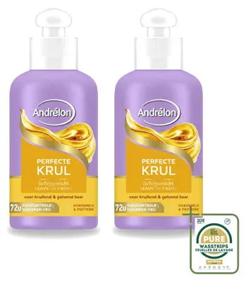 Zdjęcie produktu dla 2 sztuki kremu do włosów Andrélon Perfecte Krul, krem bez spłukiwania - 200 ml - zestaw ekonomiczny