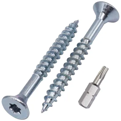 Image de Vis à bois 5 x 50 mm - Acier galvanisé, profil Torx - 200 pièces