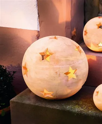 Produktbild von Dekokugel "Sterne" aus Terracotta, Ø 17 cm, Garten-Windlicht