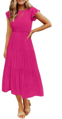 Immagine prodotto di ZESICA Abbigliamento da donna, collezione estate 2024: top casual a maniche corte, scollo rotondo, modello smanicato, in tessuto elasticizzato