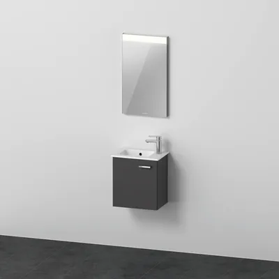 Image de Duravit Xbase, ensemble de meubles muraux, avec miroir LED, lavabo et meuble sous-lavabo, largeur 400 mm, XB0065L4949