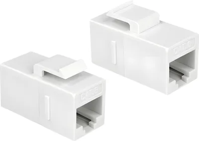 Produktbild von DeLOCK 86379, Abgewinkelt, Weiß, RJ-45, RJ-45, Weiblich, Weiblich