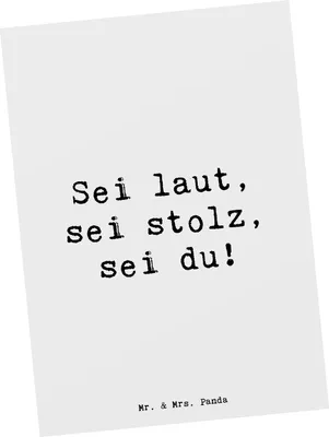 Produktbild von Mr. & Mrs. Panda Ansichtskarte Spruch Sei du Mutig - Weiß - Geschenk, laut, selbstbewusst, zu seinen Meinungen stehen, Ansichtskarten, Postkarte, Stolz, Vertrauem, Trost