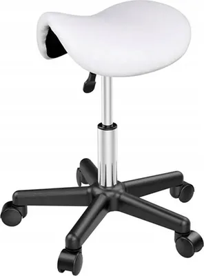 Immagine prodotto di Sgabello 591510 bianco, sgabello a sella, sgabello da lavoro, girevole, bianco, 50 x 50 x 45,5 - 60 cm
