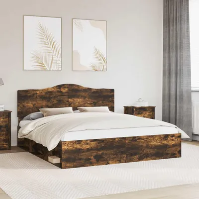 Immagine prodotto di Maison Exclusive - Struttura letto in legno massello di pino, finitura noce affumicato, dimensioni 180 x 200 cm