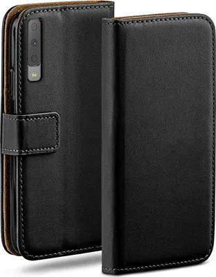 Produktbild von moex® Book Case kompatibel mit Samsung Galaxy A7 (2018) - Hülle 360 Grad klappbar, Schwarz