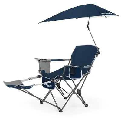 Zdjęcie produktu dla Sport-Brella Regulowane krzesło kempingowe – krzesło wędkarskie – krzesło plażowe z parasolem – niebieskie