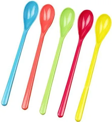 Produktbild von Famanu Kunststofflöffel Set - 5 bunte lange Löffel