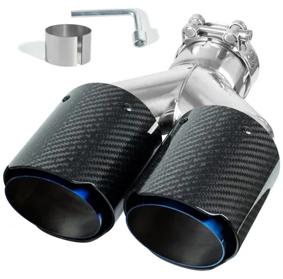 Obrázek produktu pro Univerzální výfuková trubka z nerezové oceli a uhlíkových vláken, průměr 63 mm