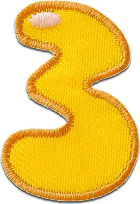 Produktbild von Zahl 3 - 2.3 x 3.1 cm: Zahl/Ziffer Bunt - Aufnäher, Bügelbild, Aufbügler, Applikationen, Patches, Flicken, Zum Aufbügeln