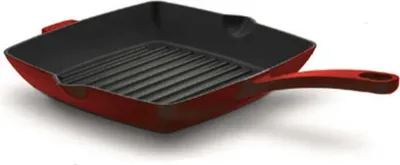 Obrázek produktu pro Grilovací pánev litinová 26x26cm červená